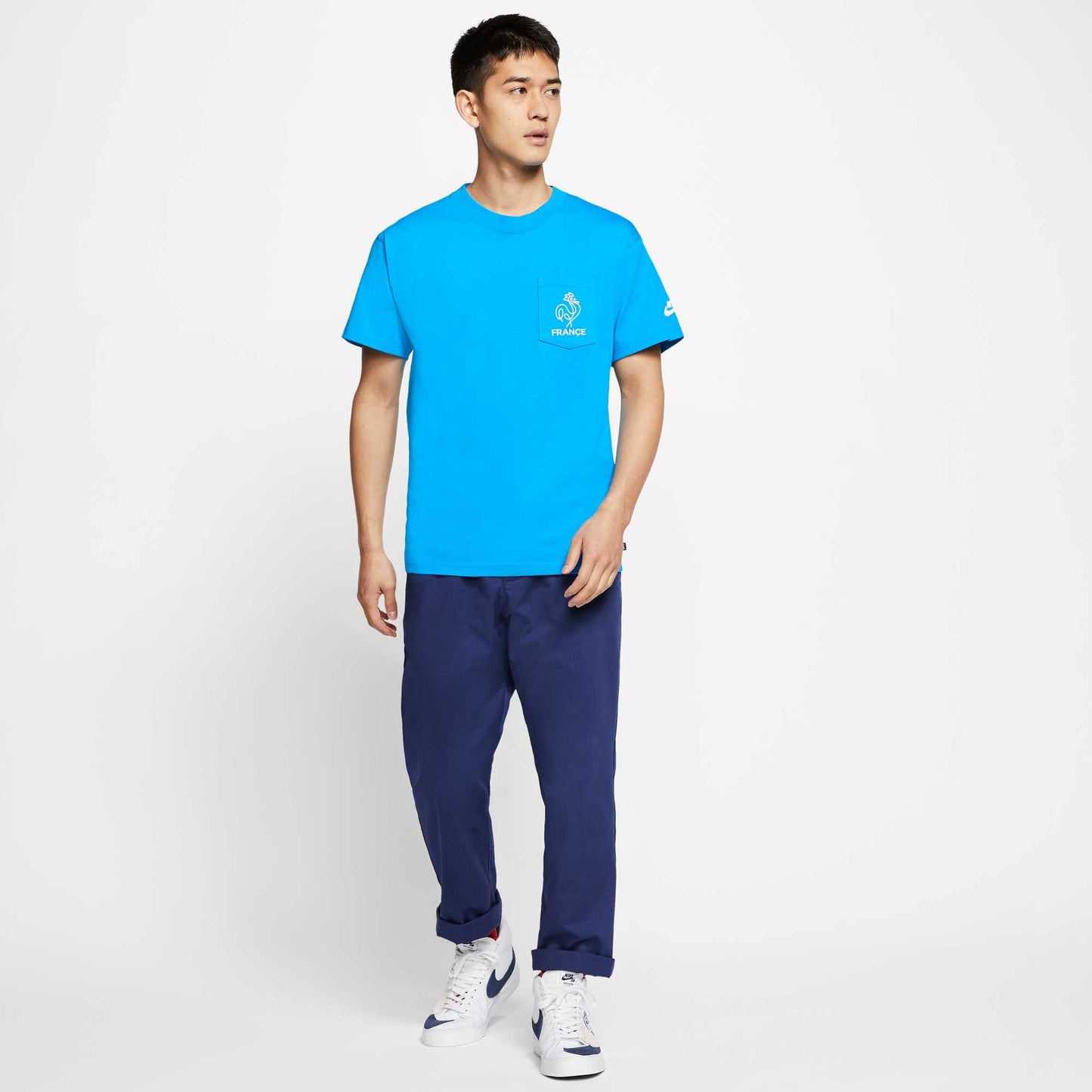 Nike SB x Parra 'France Federation Kit' t-shirt, neptune blue/white - Tiki Room Skateboards - 4