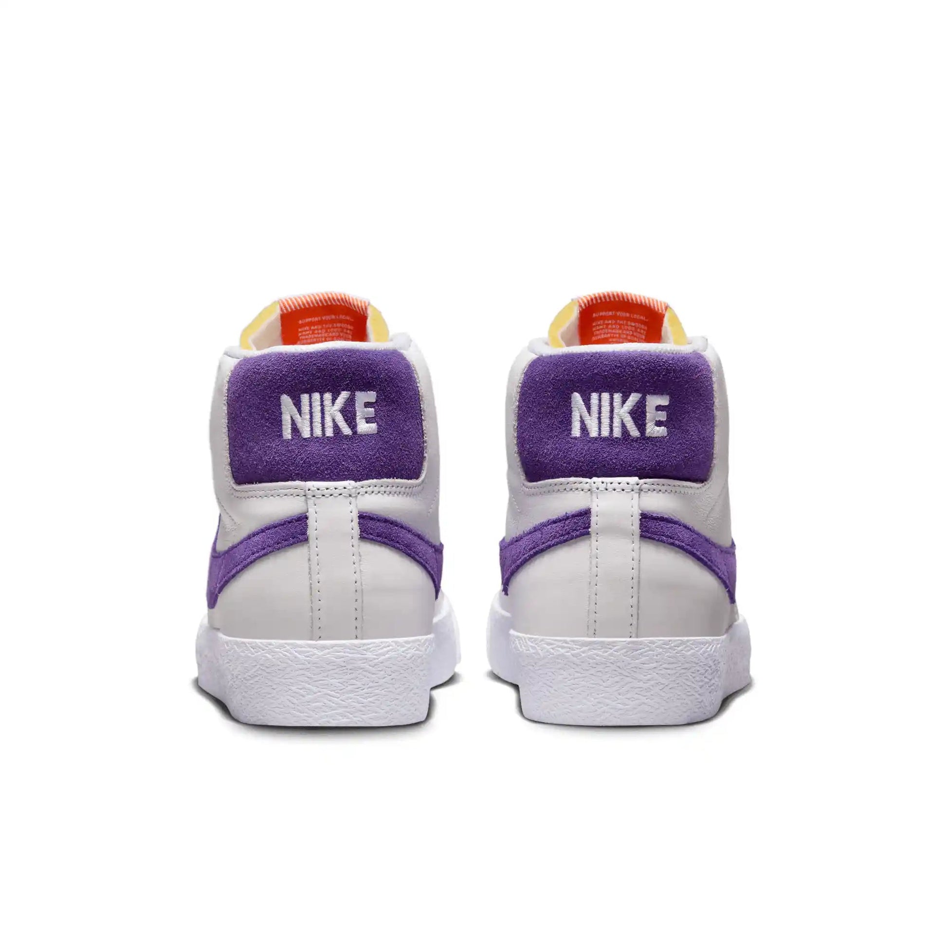 Nike SB Zoom Blazer Mid, white/court purple-white-gum light brown - Tiki Room Skateboards - 3