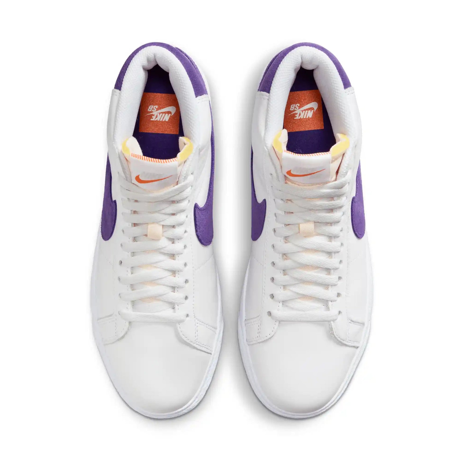 Nike SB Zoom Blazer Mid, white/court purple-white-gum light brown - Tiki Room Skateboards - 4