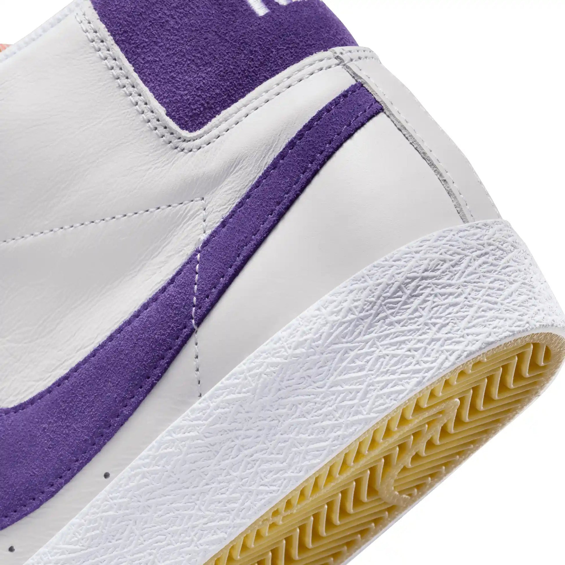 Nike SB Zoom Blazer Mid, white/court purple-white-gum light brown - Tiki Room Skateboards - 13