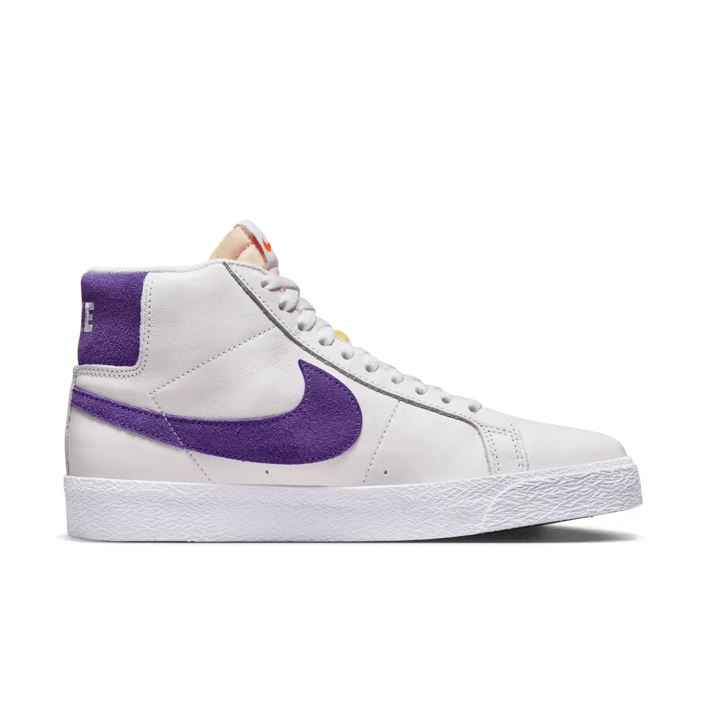 Nike SB Zoom Blazer Mid, white/court purple-white-gum light brown - Tiki Room Skateboards - 9