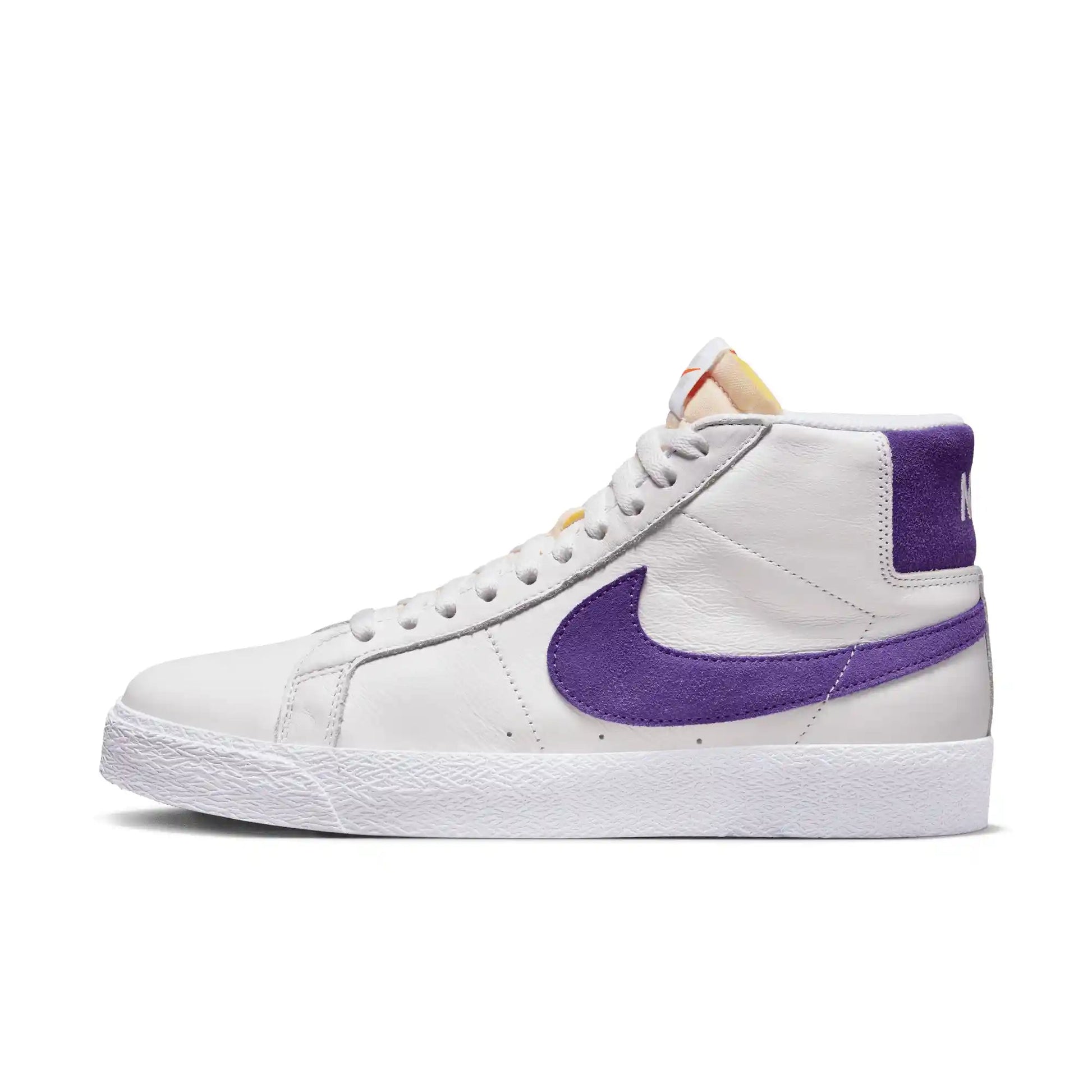Nike SB Zoom Blazer Mid, white/court purple-white-gum light brown - Tiki Room Skateboards - 6
