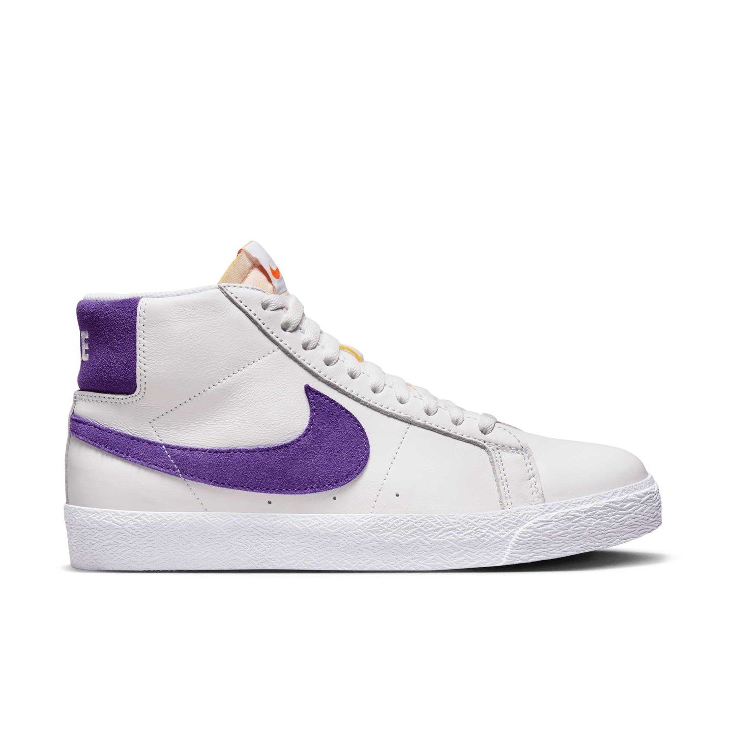 Nike SB Zoom Blazer Mid, white/court purple-white-gum light brown - Tiki Room Skateboards - 8