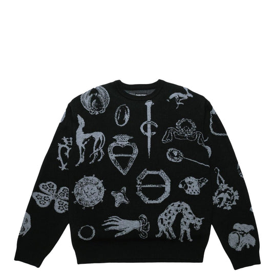 Passport Trinkets Knit Sweater, black - Tiki Room Skateboards - 1