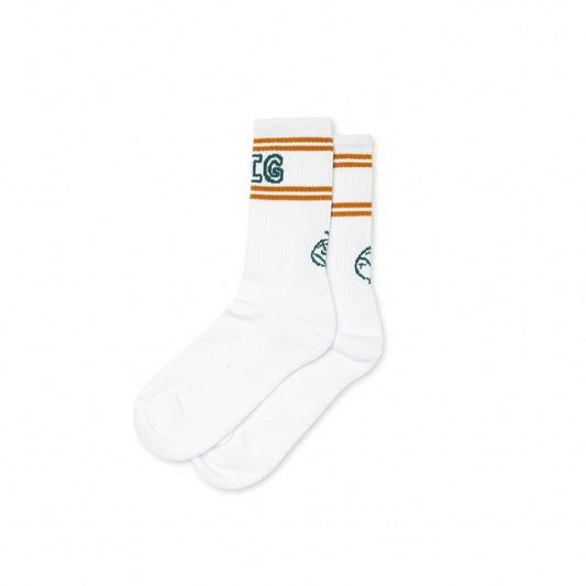 Polar Big Boy socks, white/teal/orange, white/teal/orange - Tiki Room Skateboards - 1