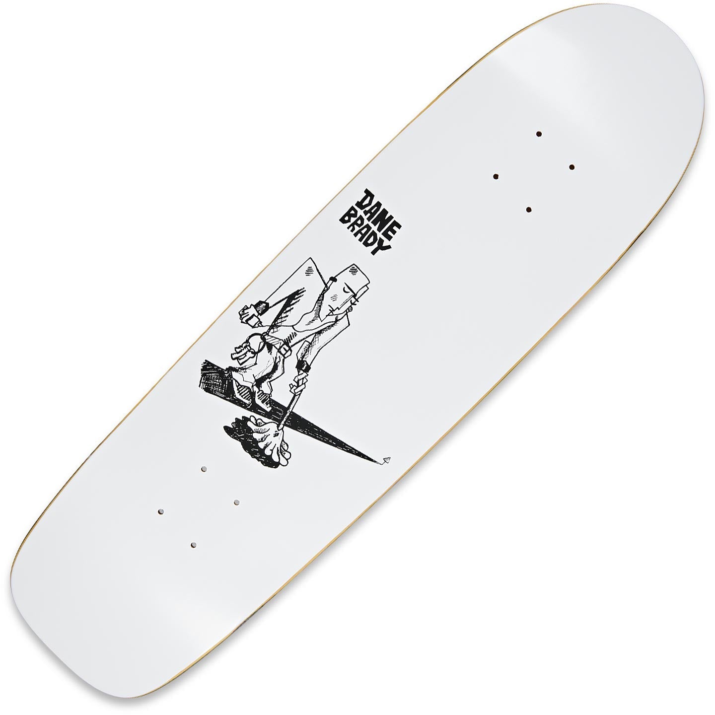 Polar Dane Brady Mopping White Surf Jr Shape Deck - Tiki Room Skateboards - 1