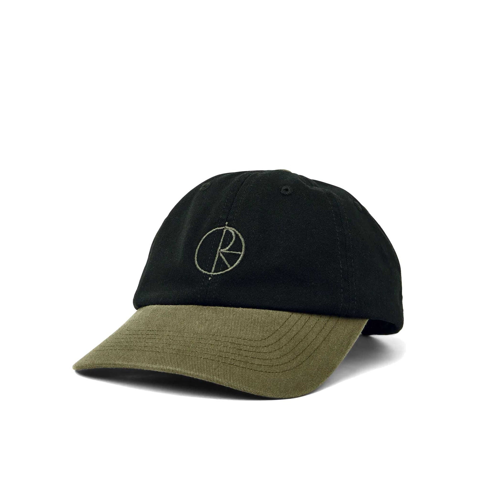 Polar Duo Stroke Logo Cap, black/army green - Tiki Room Skateboards - 1