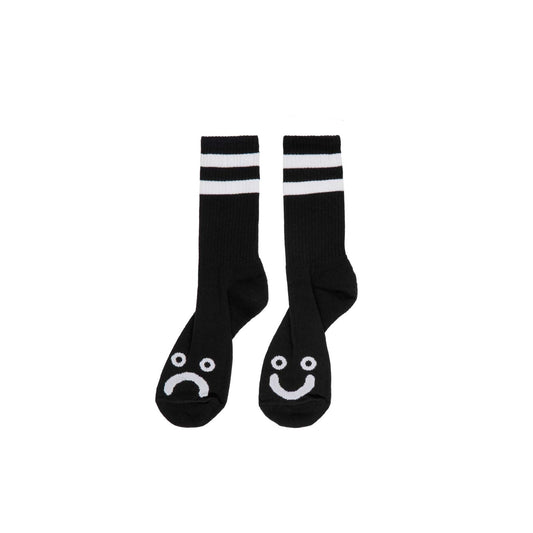 Polar Happy Sad socks, black, black - Tiki Room Skateboards - 1