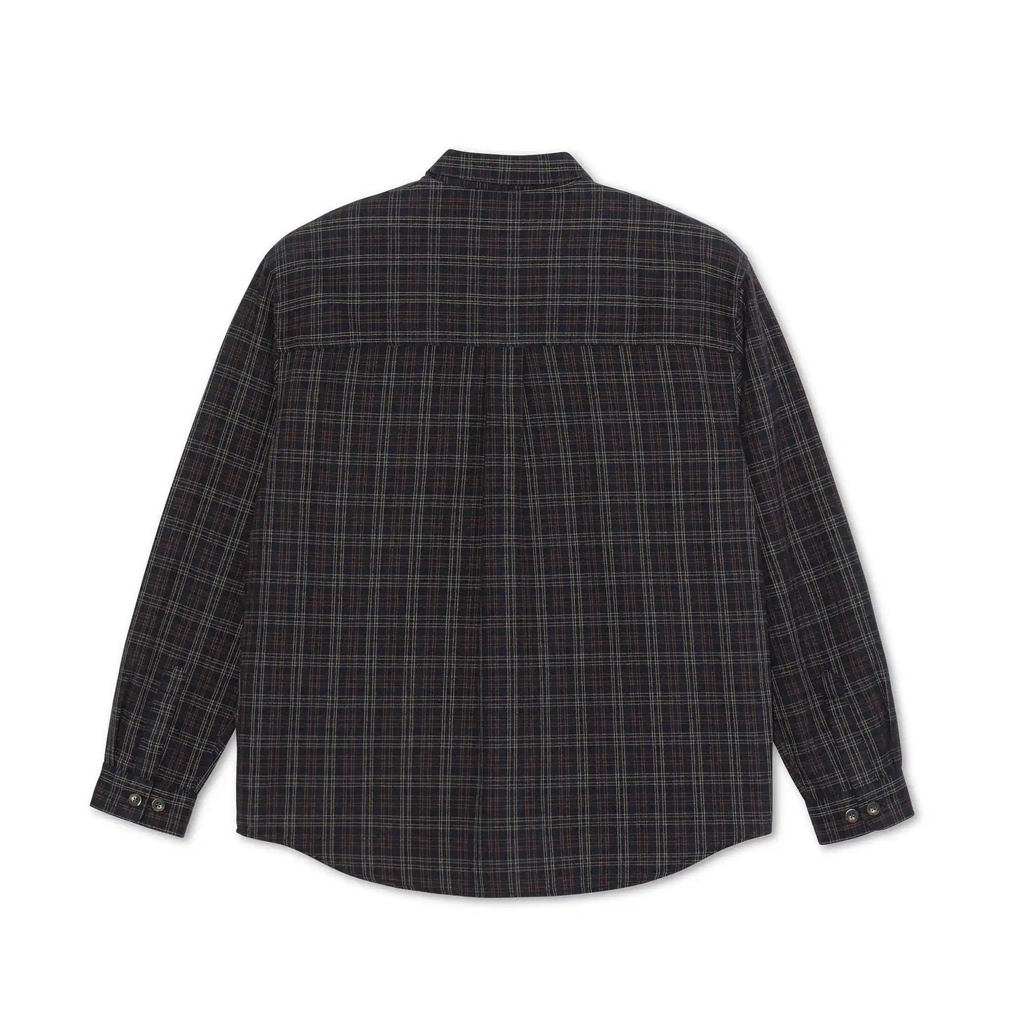 Polar Mitchell Long Sleeve Shirt Flannel, navy / brown - Tiki Room Skateboards - 2