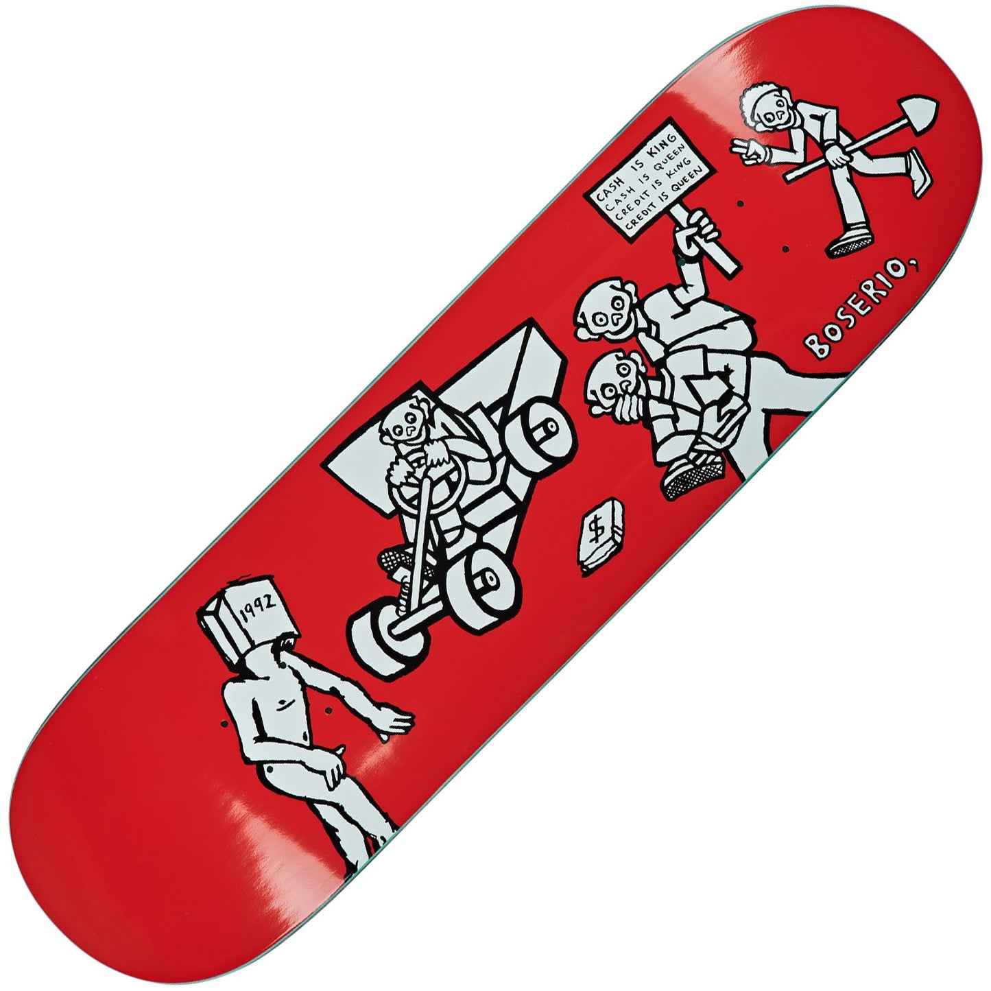 Polar Nick Boserio Cash is Queen deck (red, 8.625") - Tiki Room Skateboards - 1