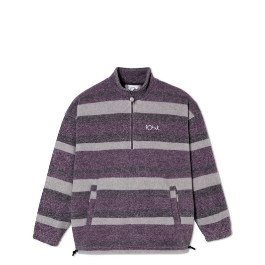 Polar Stripe Fleece Pullover, dark violet - Tiki Room Skateboards - 1