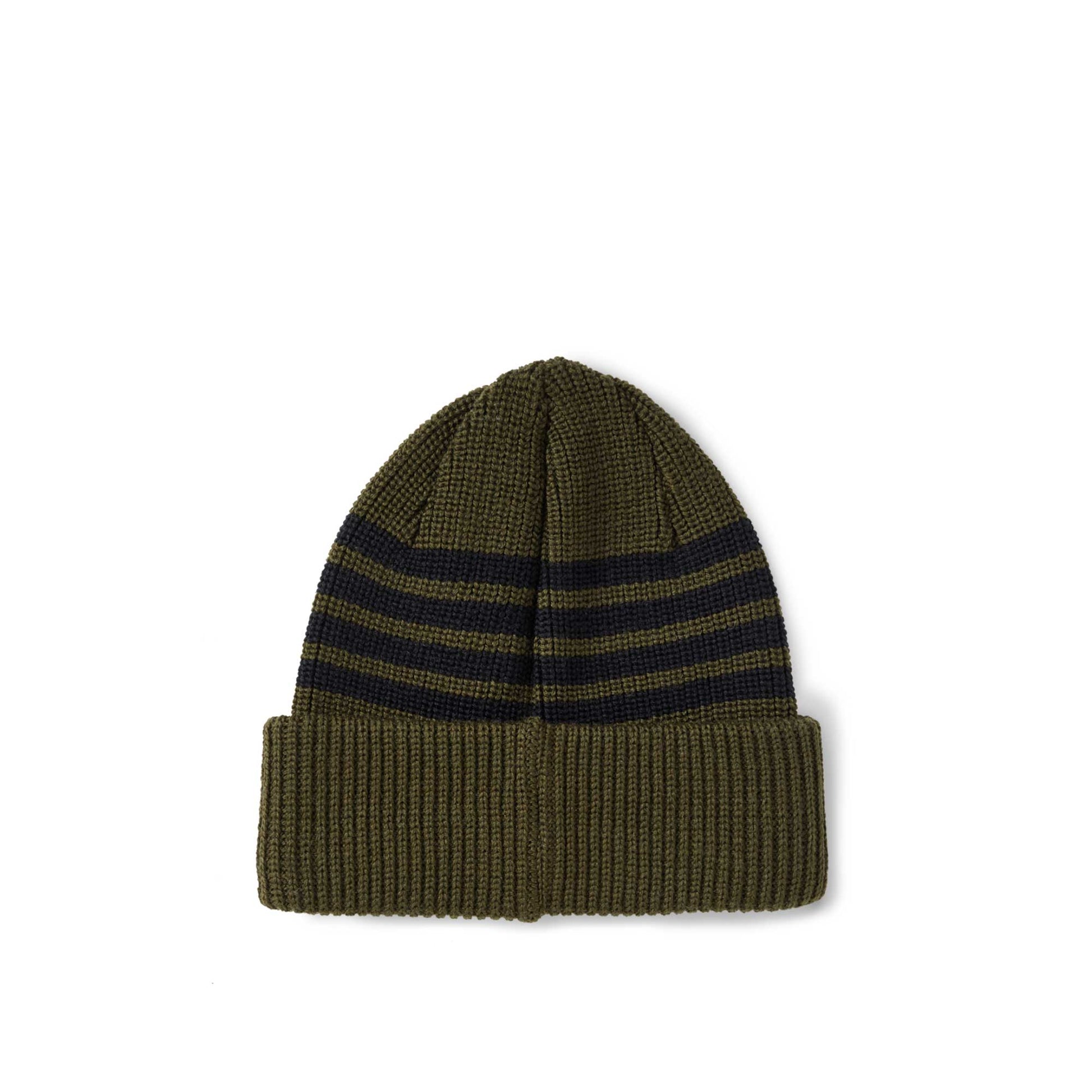 Polar Stripe Merino Beanie Hat, army green - Tiki Room Skateboards - 2