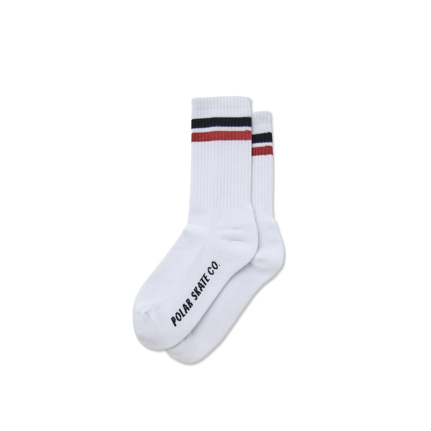 Polar Stripe Socks, white-black-rust - Tiki Room Skateboards - 1