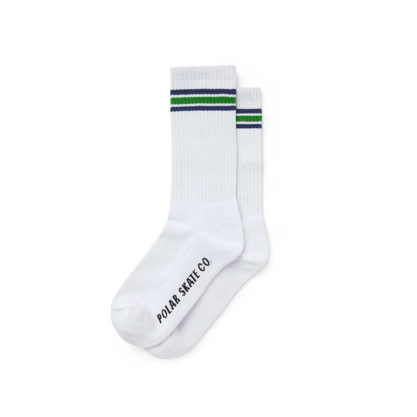 Polar Stripe Socks, white / blue / green - Tiki Room Skateboards - 1