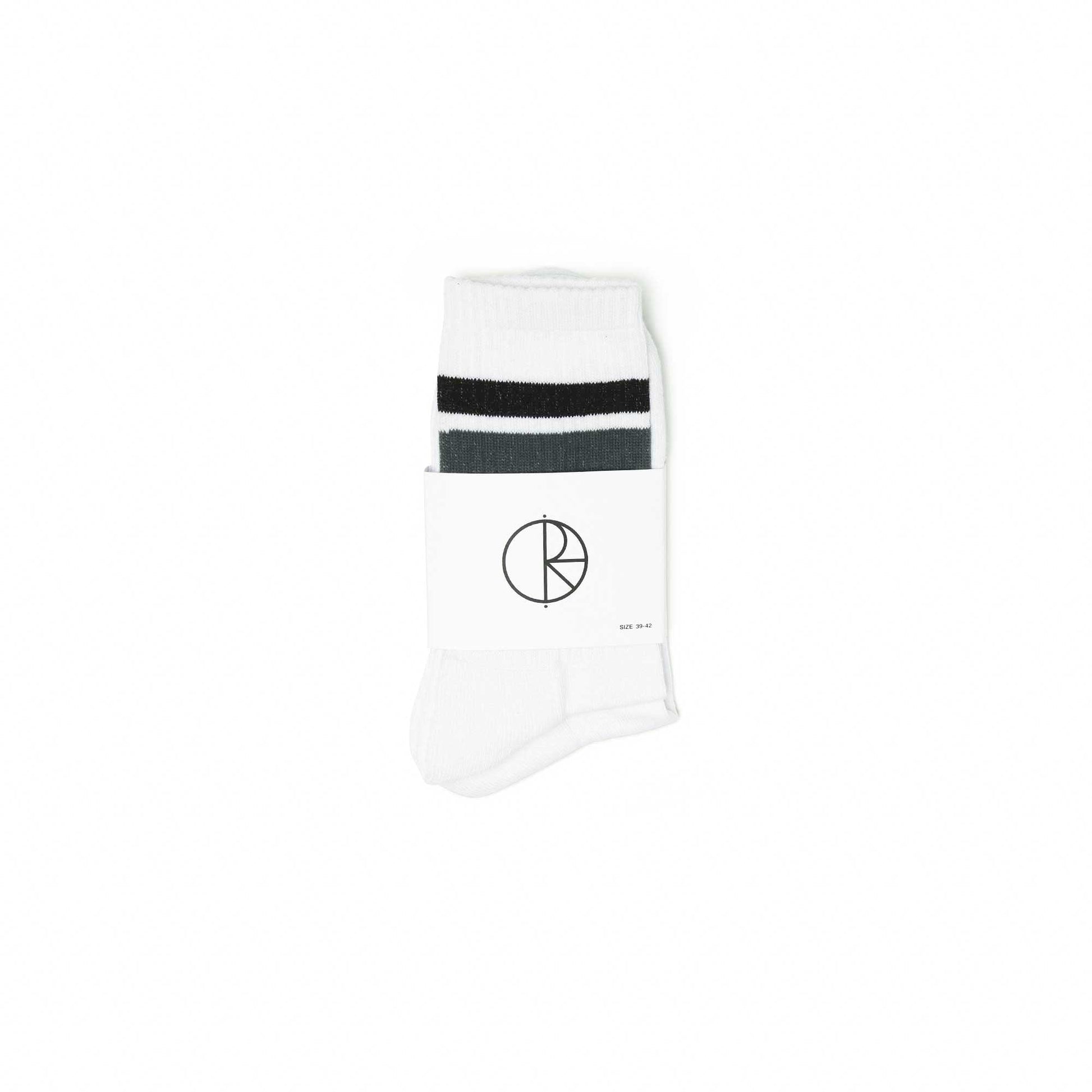 Polar Stripe socks, white/black/grey, white/black/grey - Tiki Room Skateboards - 2