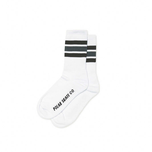 Polar Stripe socks, white/black/grey, white/black/grey - Tiki Room Skateboards - 1