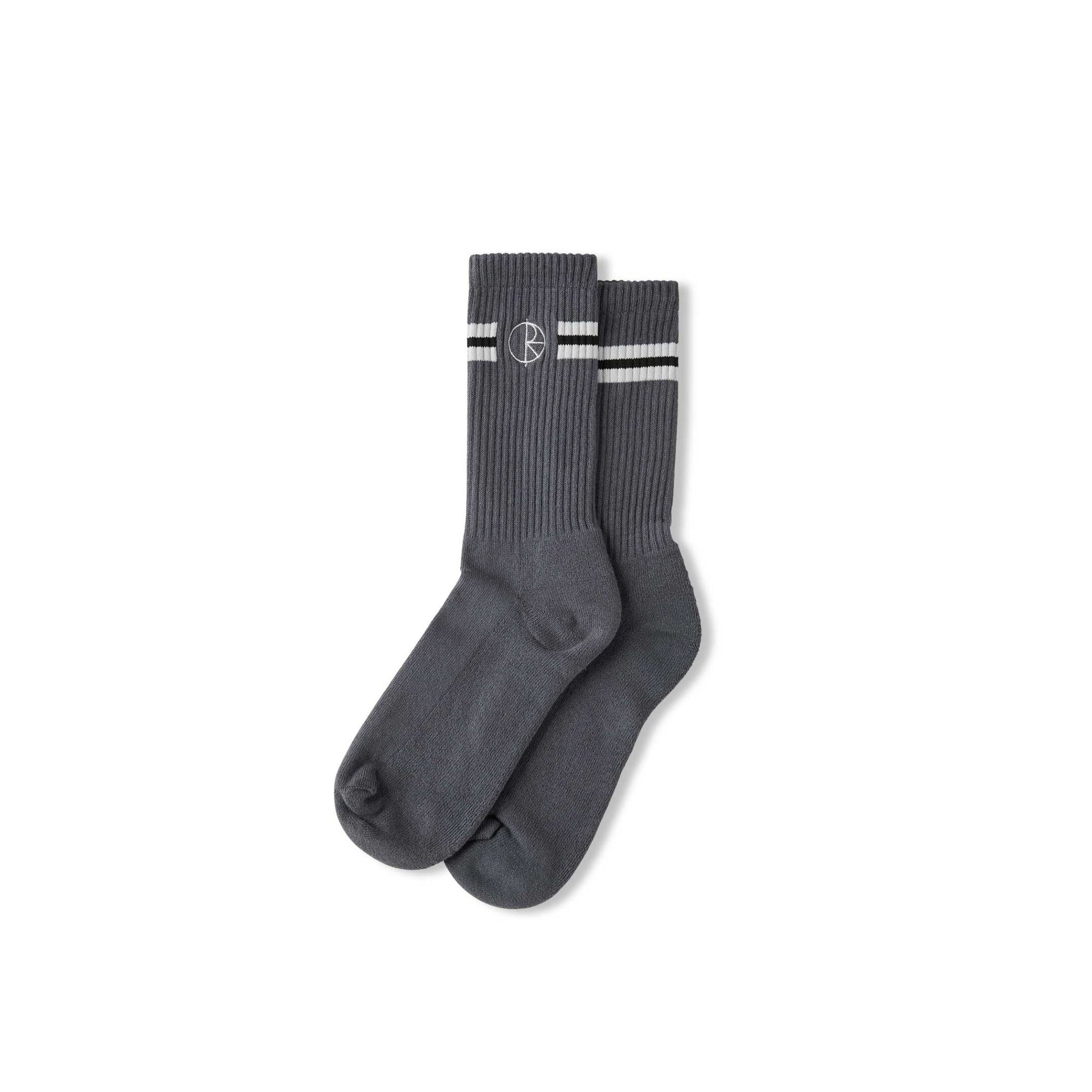 Polar Stroke Logo Socks, grey - Tiki Room Skateboards - 1