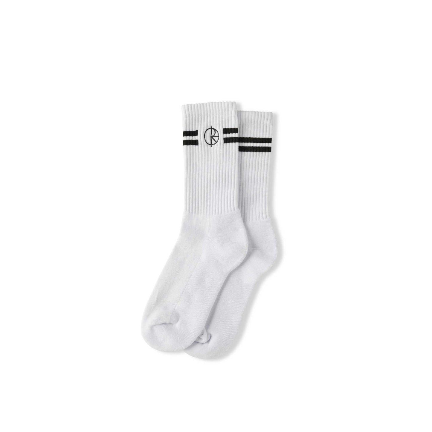 Polar Stroke Logo Socks, white - Tiki Room Skateboards - 1