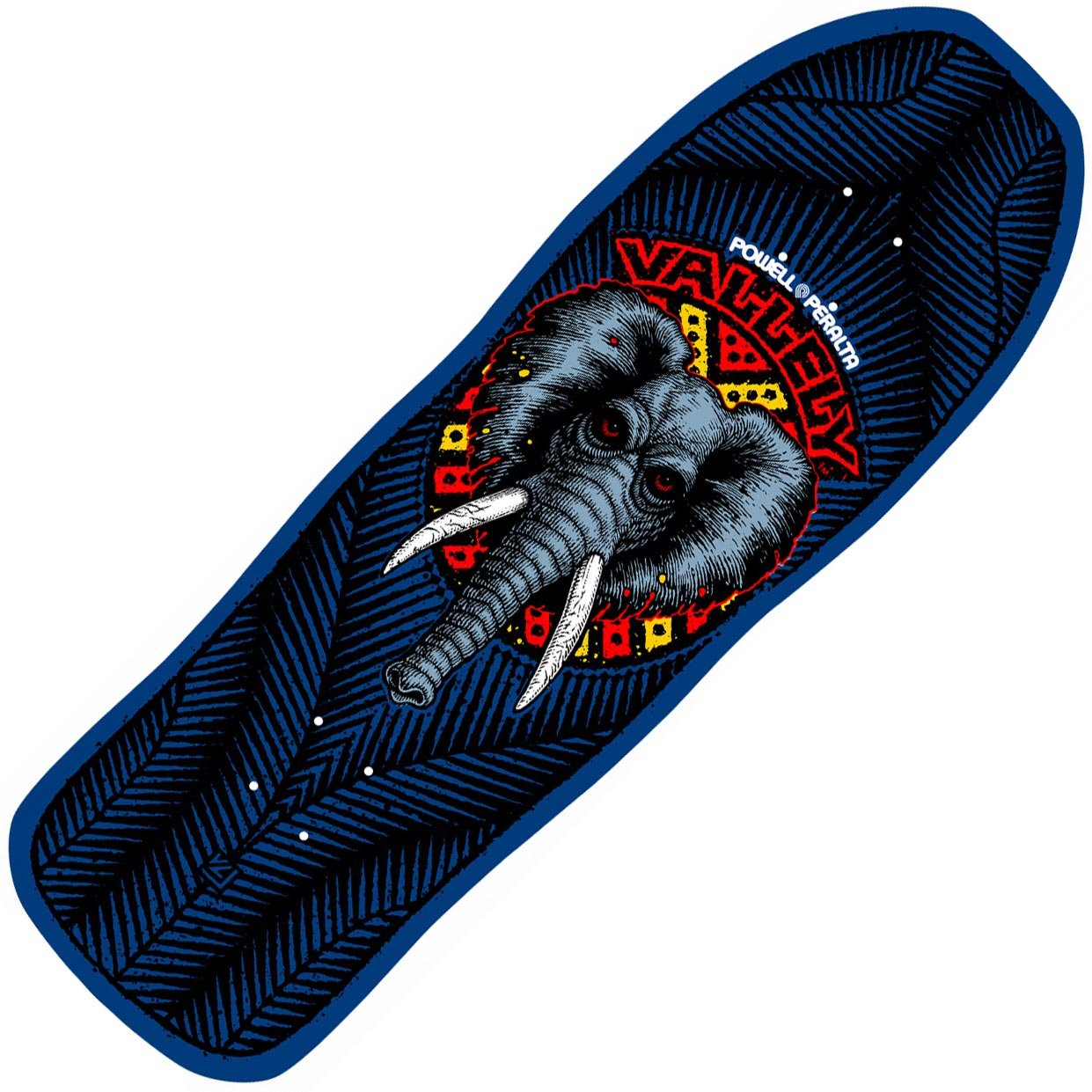 Powell Peralta Vallely Elephant Reissue Deck, Navy (10”) - Tiki Room Skateboards - 1