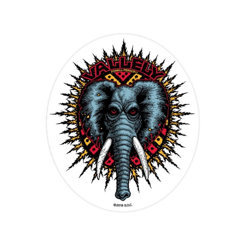 Powell Peralta Vallely Elephant sticker - Tiki Room Skateboards - 1