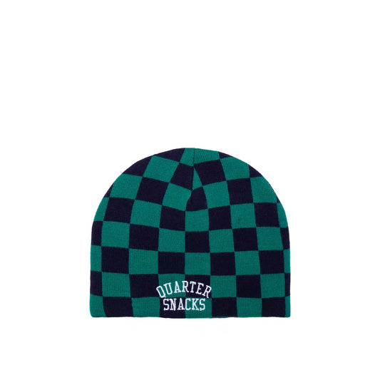 Quartersnacks Checkerboard Beanie, green/blue