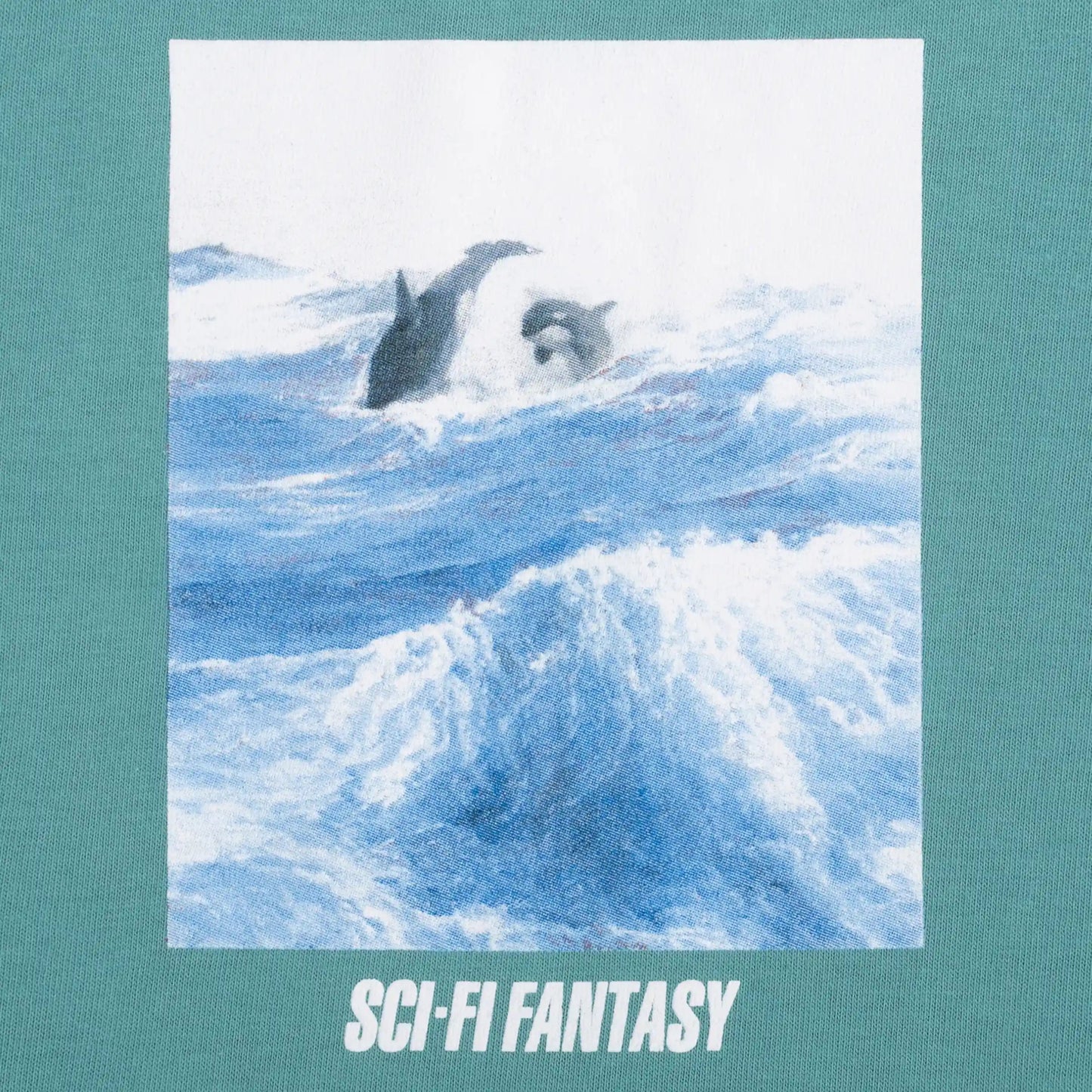 Sci-Fi Fantasy Killer Whale Tee, seafoam - Tiki Room Skateboards - 2