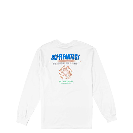 Sci-fi Fantasy Typeset L/s Tee, white - Tiki Room Skateboards - 1
