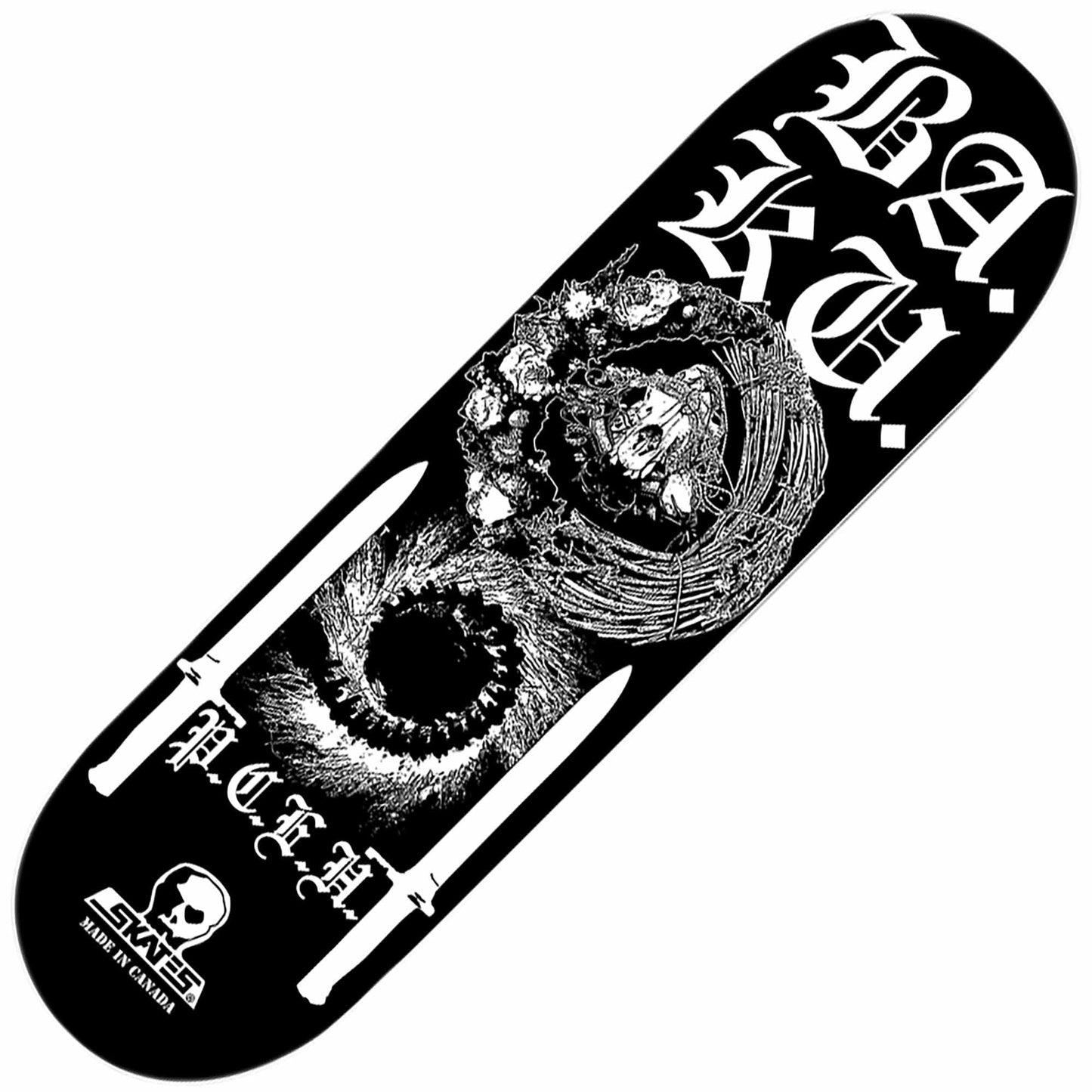 Skull Skates BA. KU. Pceh Wreaths Popsicle Deck (8.75”) - Tiki Room Skateboards - 1