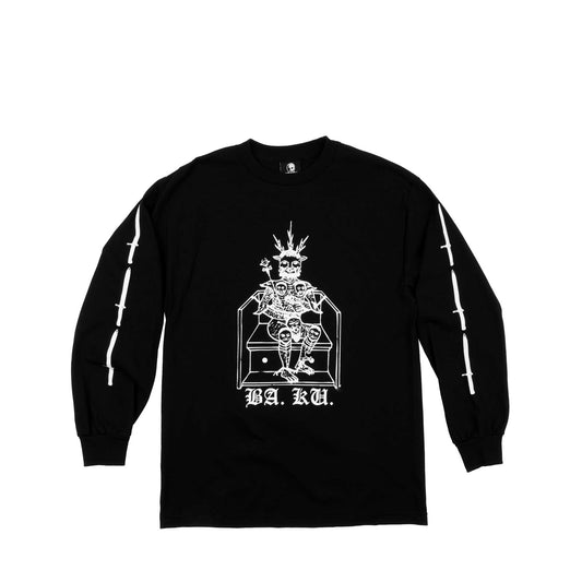 Skull Skates BA. KU. Standard long sleeve tee, black - Tiki Room Skateboards - 1