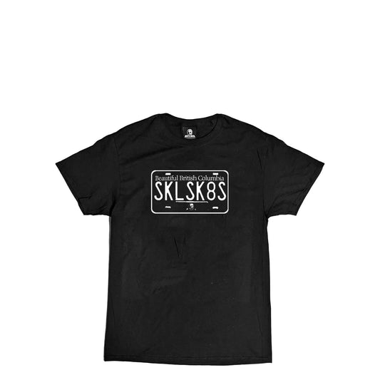 Skull Skates Plate T-Shirt, black - Tiki Room Skateboards - 1