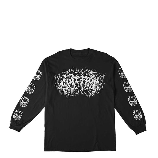 Spitfire Deathmask Sleeve L/S Tee, black - Tiki Room Skateboards - 1