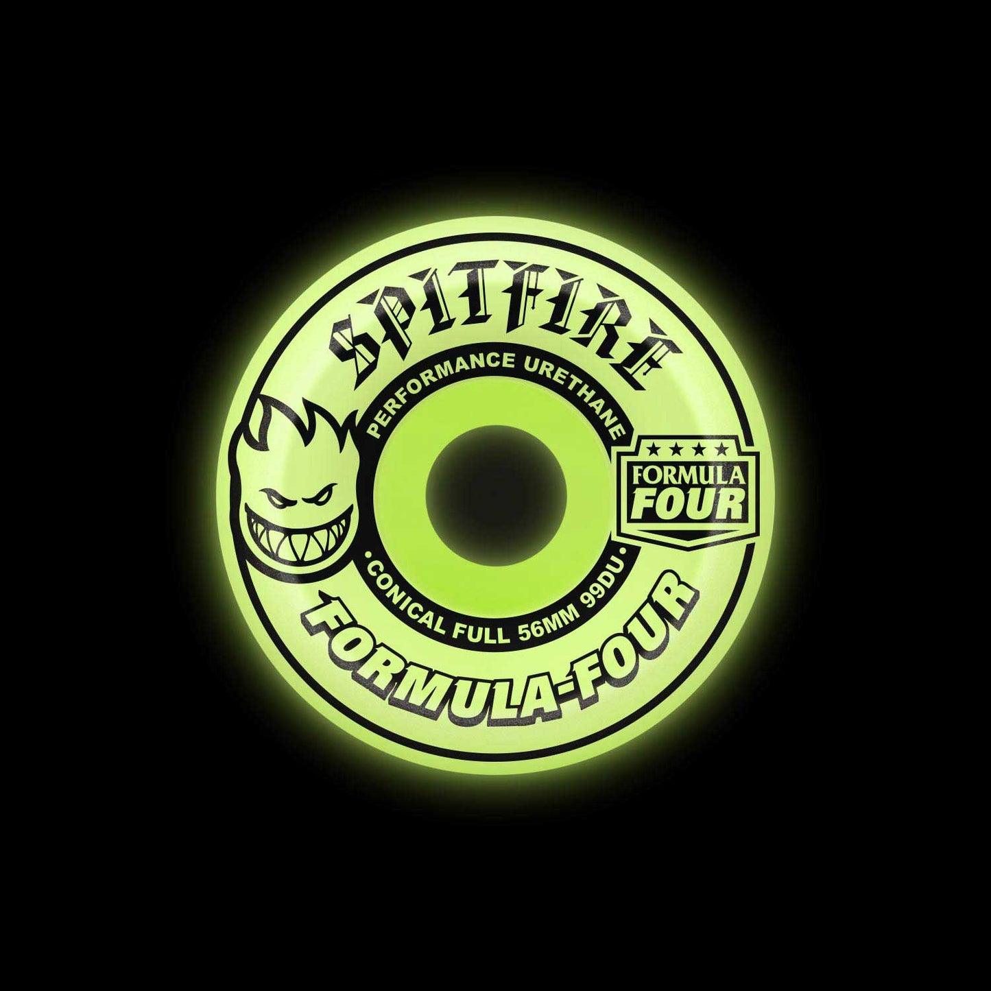 Spitfire Glow Conical Full F499 Wheels (56mm), glow - Tiki Room Skateboards - 1