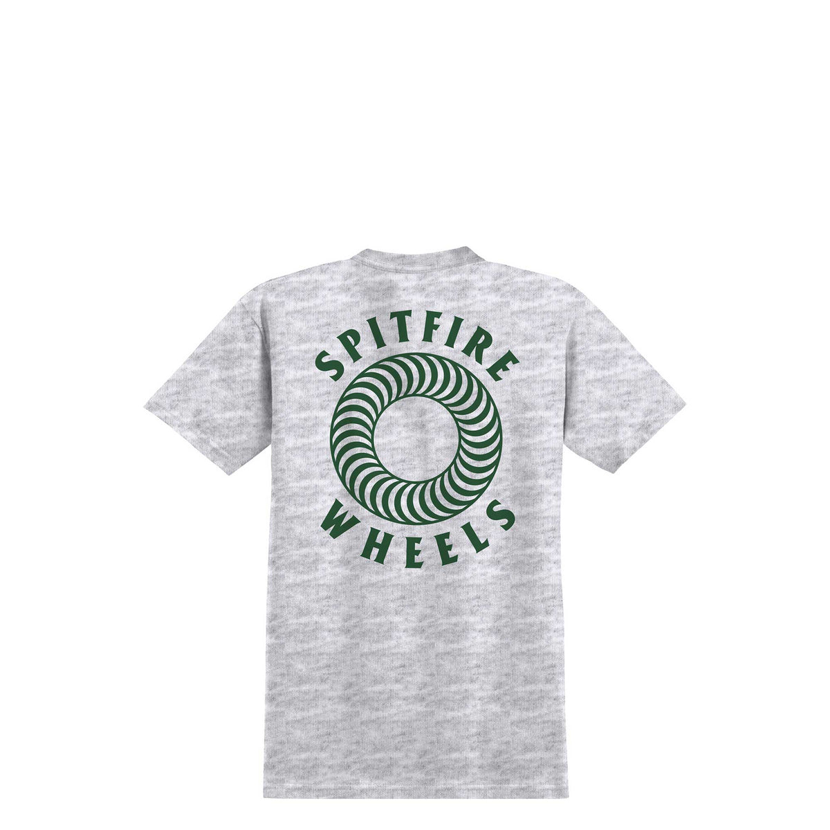Spitfire Hollow Classic S/S T-Shirt, ash w/ dk green prints - Tiki 