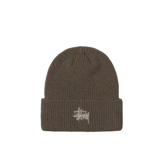 Stussy Basic Cuff Beanie, stone - Tiki Room Skateboards - 1