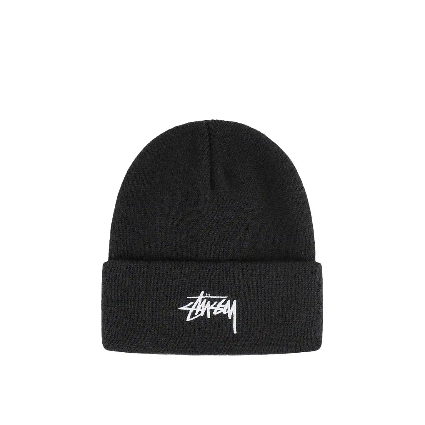 Stussy Stock Cuff Beanie, black - Tiki Room Skateboards - 1