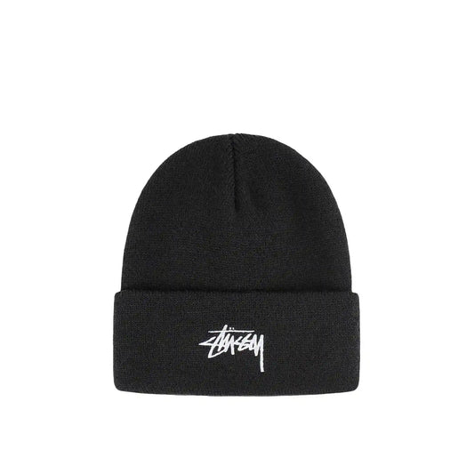 Stussy Stock Cuff Beanie, black - Tiki Room Skateboards - 1