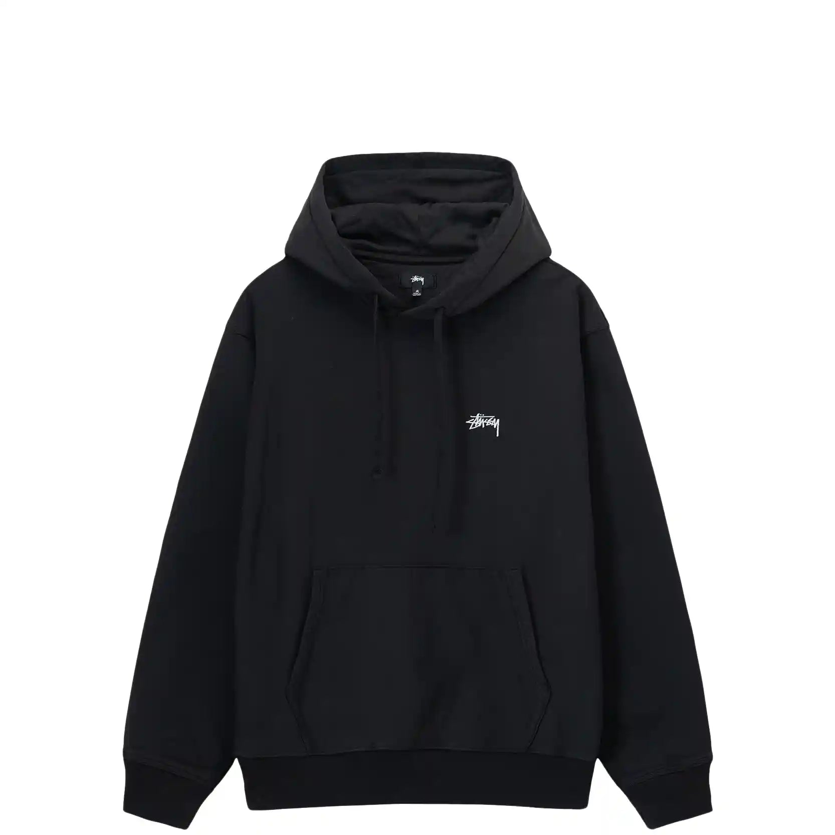 Stussy Stock Logo Hood, washed black - Tiki Room Skateboards - 1