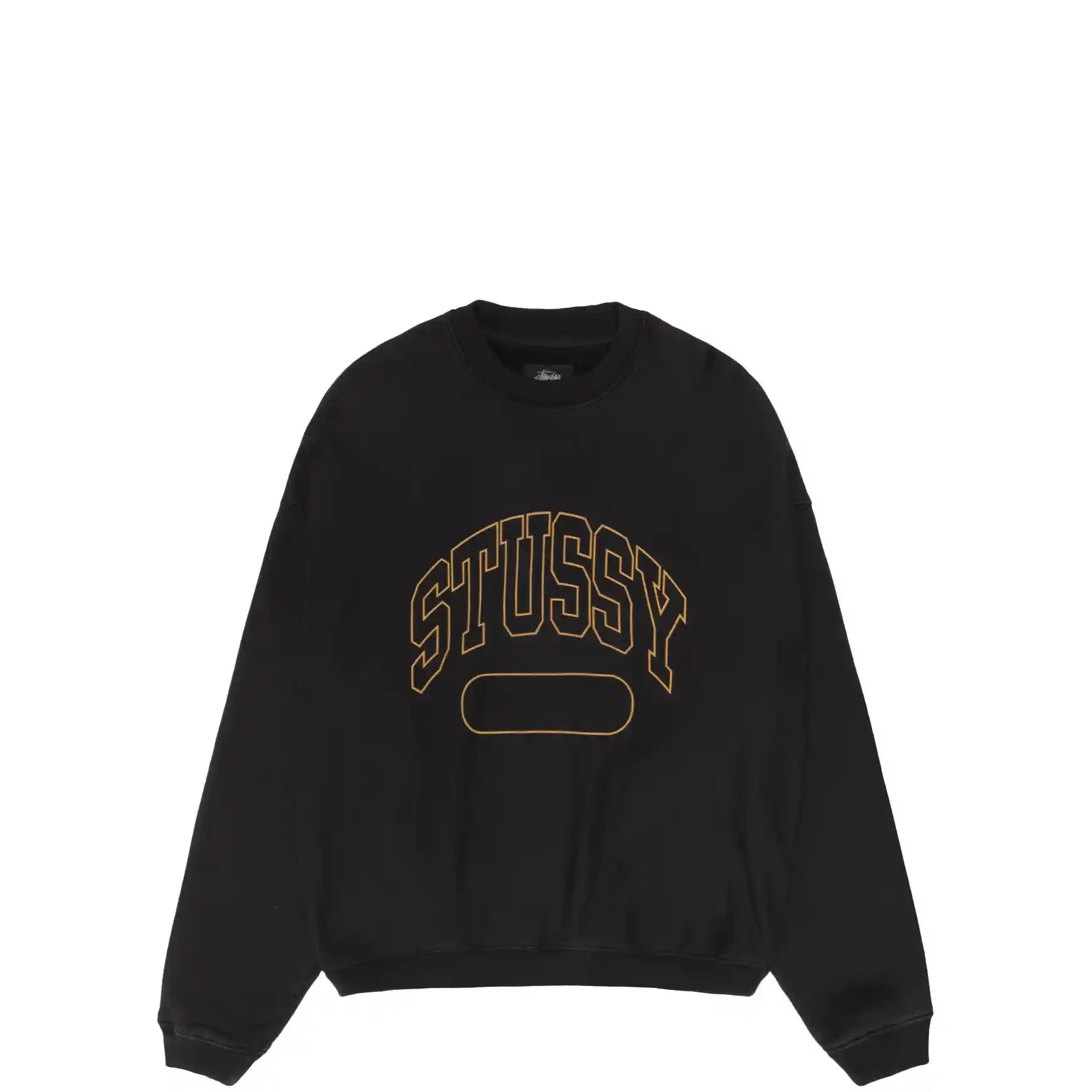 Stussy Varsity Oversized Crew, black - Tiki Room Skateboards - 1