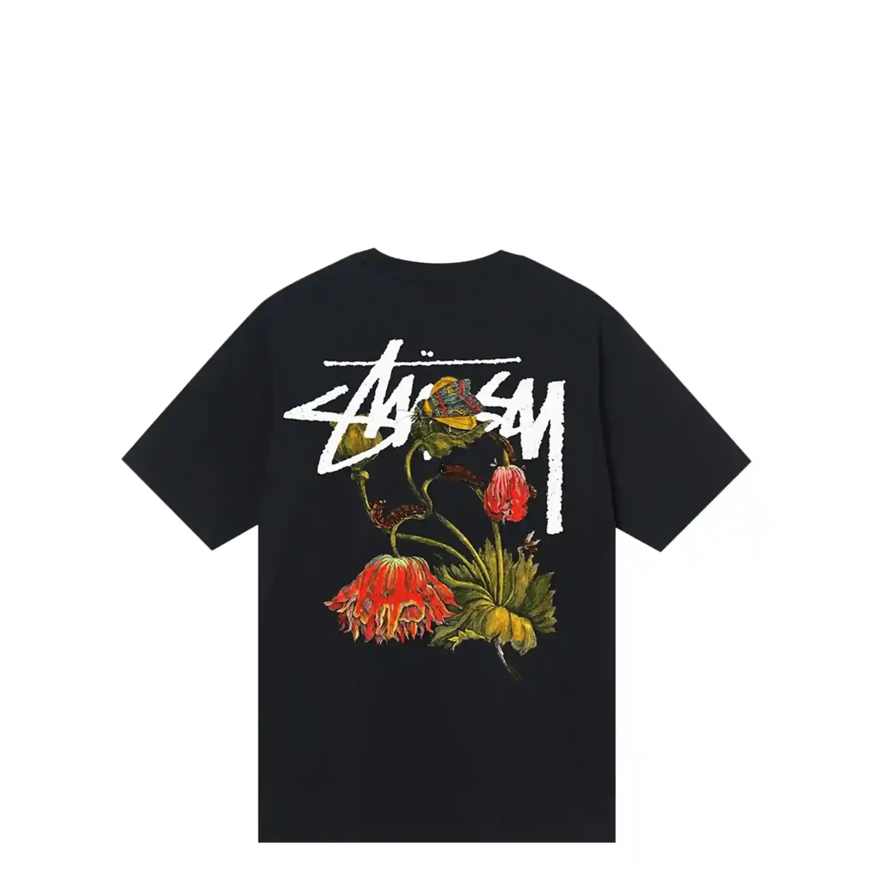 Stussy Withered Flower Tee, black - Tiki Room Skateboards - 1