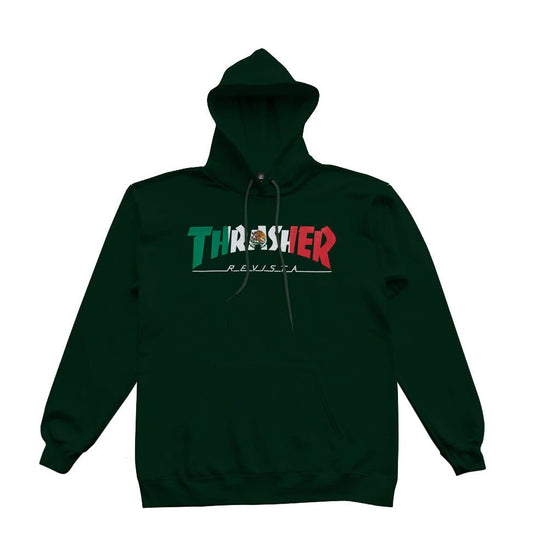 Thrasher Mexico Revista Hood, forest green - Tiki Room Skateboards - 1