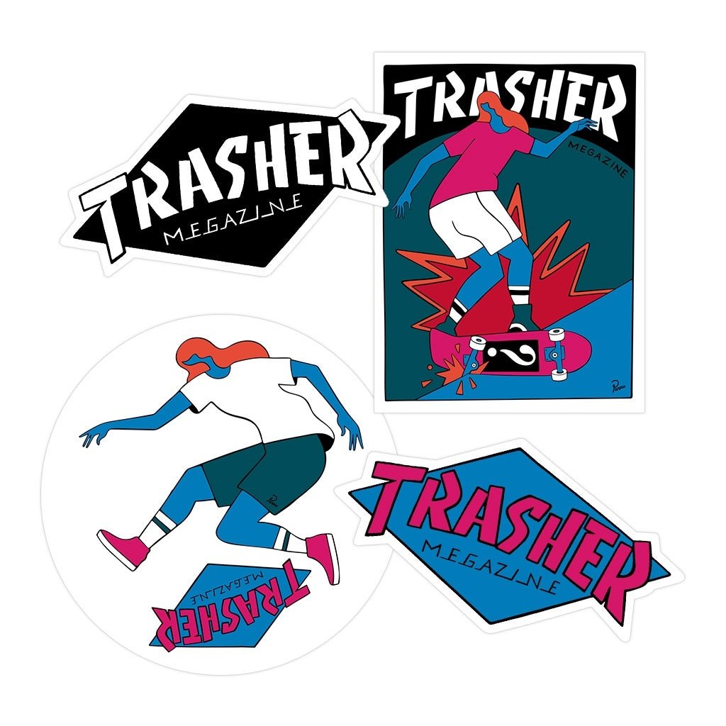 Thrasher Parra Trasher Sticker 4 Pack - Tiki Room Skateboards - 1