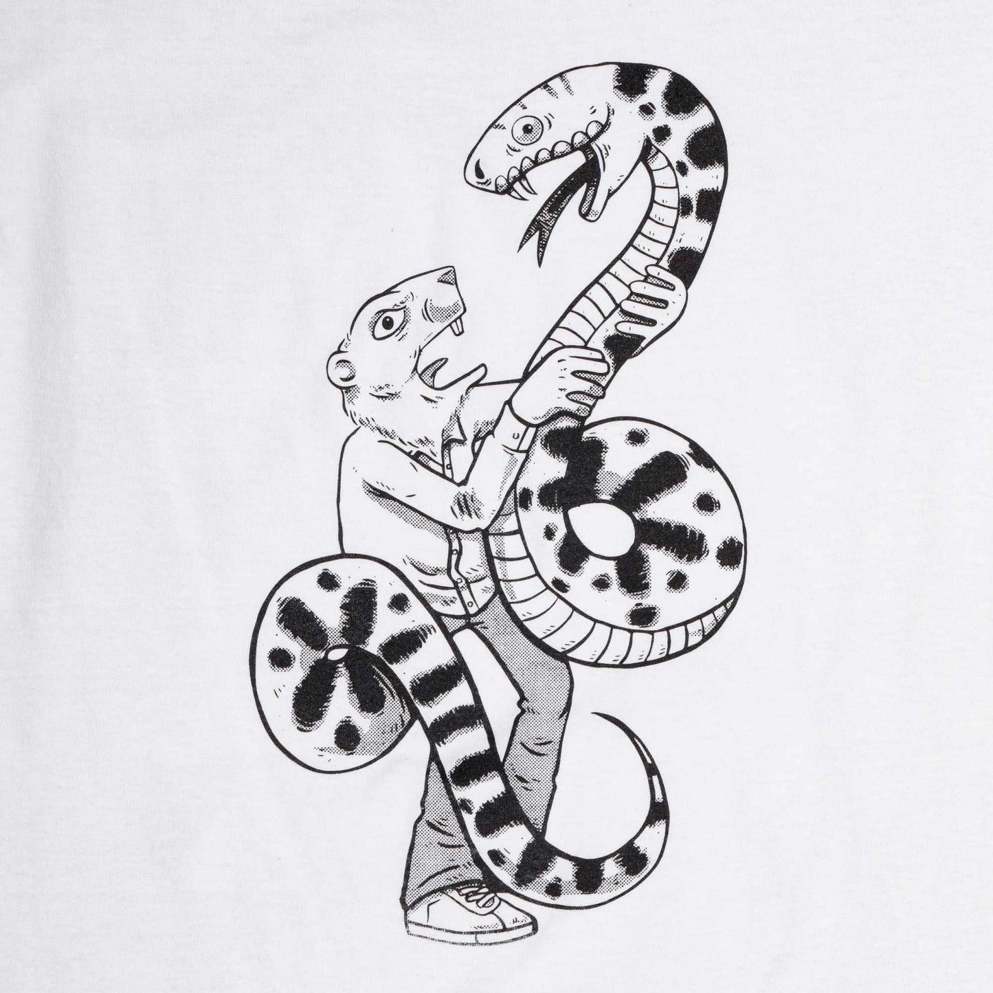 Tiki Room Snake And Gopher Tee, white - Tiki Room Skateboards - 3