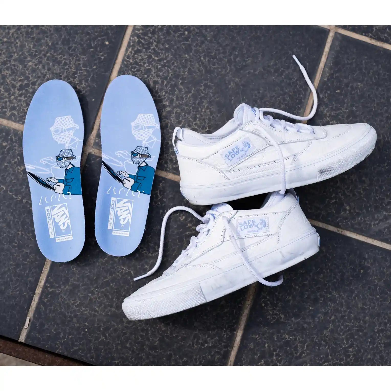 Girls white leather vans clearance