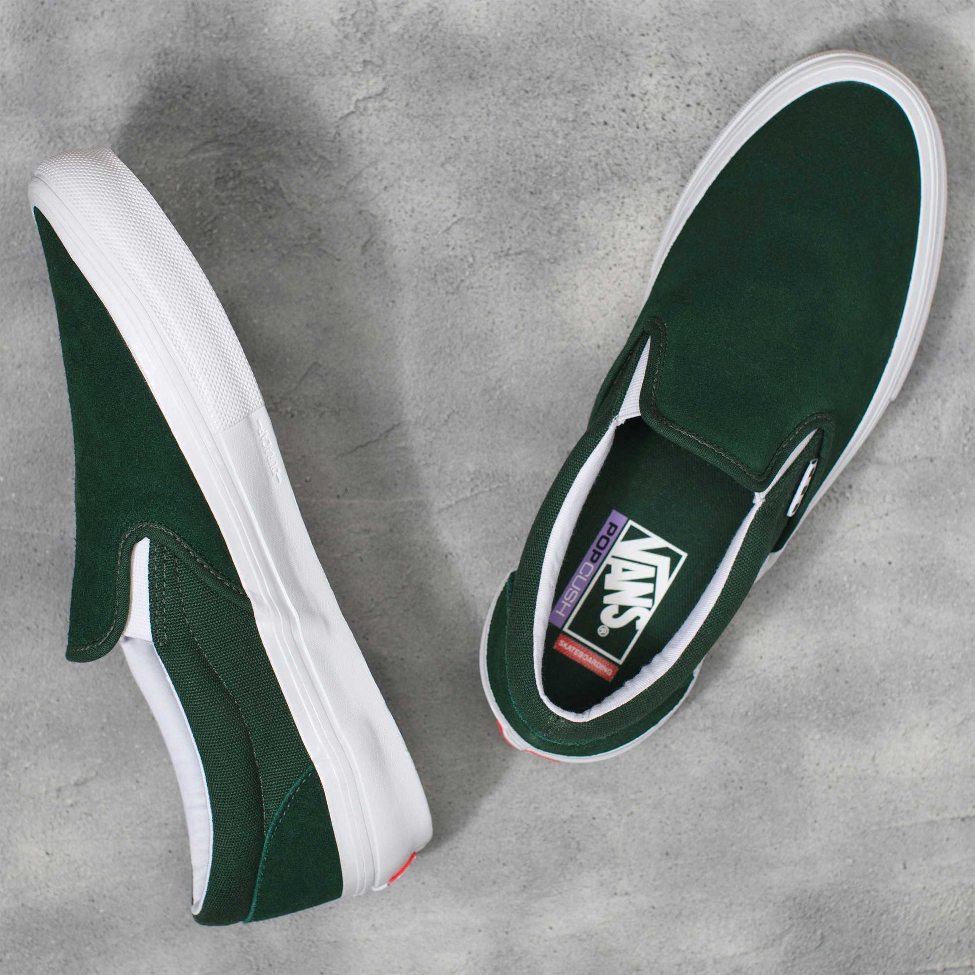 Vans Skate Slip-On, wrapped green/white Tiki Room Skateboards